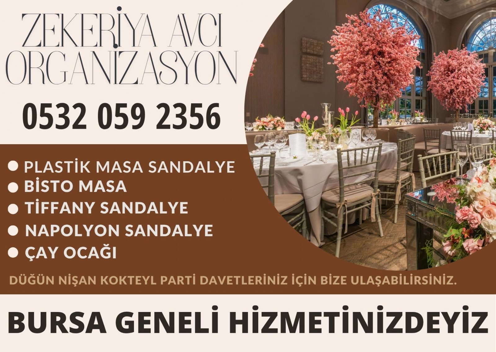 Nilüfer Masa Sandalye Kiralama